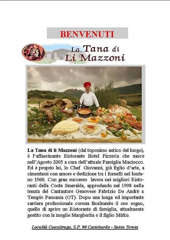 Hotel Ristorante La Tana Di Li Mazzoni Trinità dʼAgultu إيطاليا